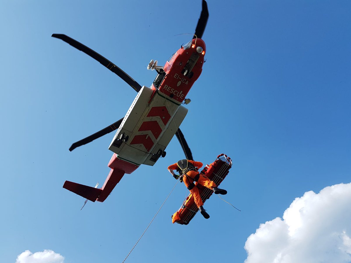 Busy day at work for the <a href="/IrishCoastGuard/">Irish Coast Guard</a> yesterday. All around the country our Rescue Coordination Centres, CG units and Helicopters were dealing with incidents.  Photo is from Westport CG unit and R118 during a rescue on the coast yesterday.