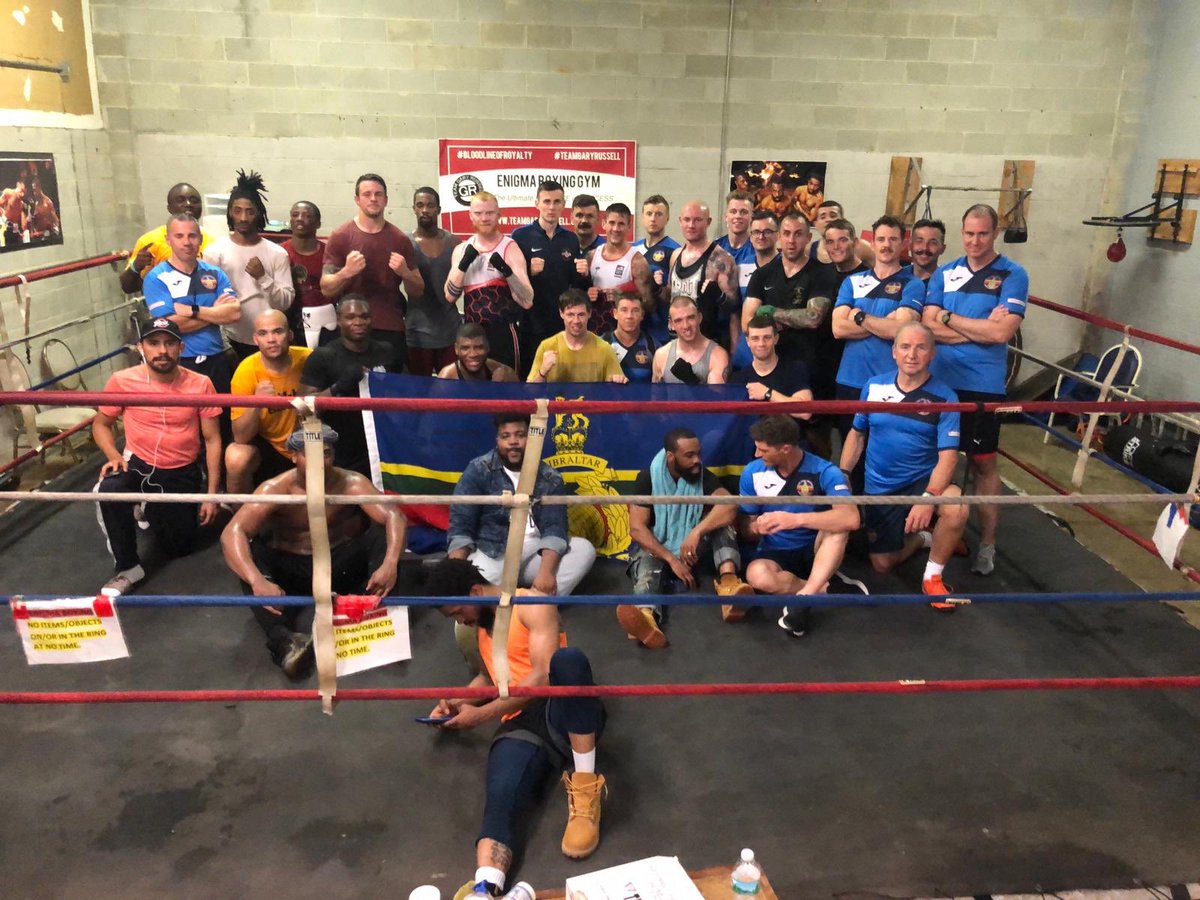 The_RMBA's tweet photo. A tough day in the office yesterday 2 hard sparring session with some very talented men over in @mrgaryrusselljr gym.  Thanks for the support champ 

#VGII #CorpsWars #militaryboxing #RMBoxing #Boxing #Commando 
@WBCBoxing @RoyalMarines @theRMcharity https://t.co/nsafhbzF2O