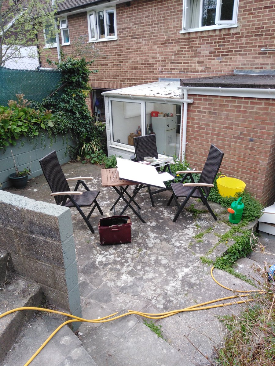 Who said working in an office is dull...... It depends on where the office is located. Today its on a patio in my home town working on a  1-2-1 design which will be completed later today. #flexiblecontract
