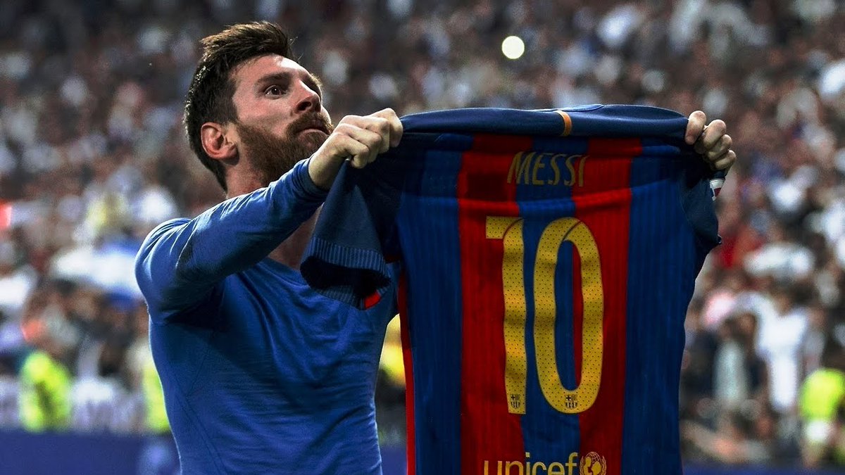 NaszFutbol's tweet photo. Dokładnie dwa lata temu Leo #Messi w taki sposób uczcił bramkę w meczu z #Realem Madryt. https://t.co/YNZhAAeYD4