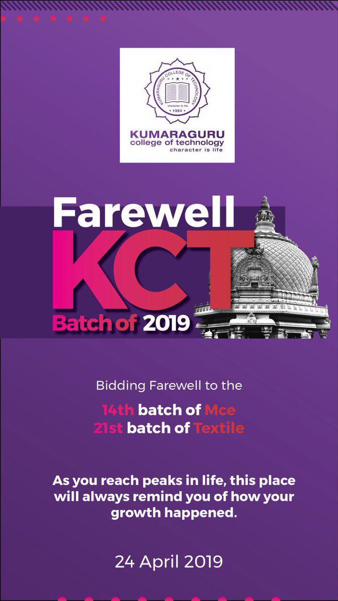 KCTOfficial's tweet photo. Happening Tomorrow!!!
#farewell2019 #quiz #qubateclubofkct #coffeetabletalk #roadsafetyawareness #kct #kumaraguru https://t.co/t1YGwH9zzt