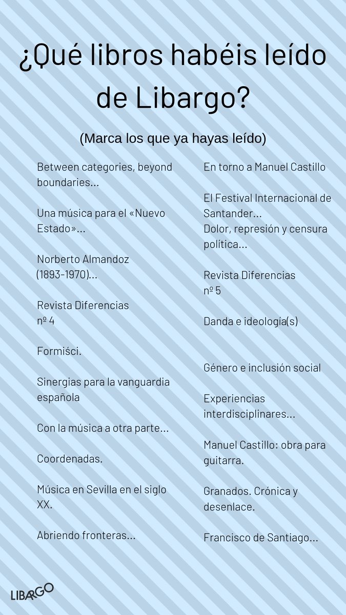 libargo's tweet photo. #DíaInternacionaldelLibro os proponemos durante toda la semana una serie de plantillas que podéis rellenar y nombrarnos para ver los resultados. ¿Qué libros de Libargo habéis leído? Y por supuesto, feliz #DiaDelLibro https://t.co/Gpmx5KpSzS