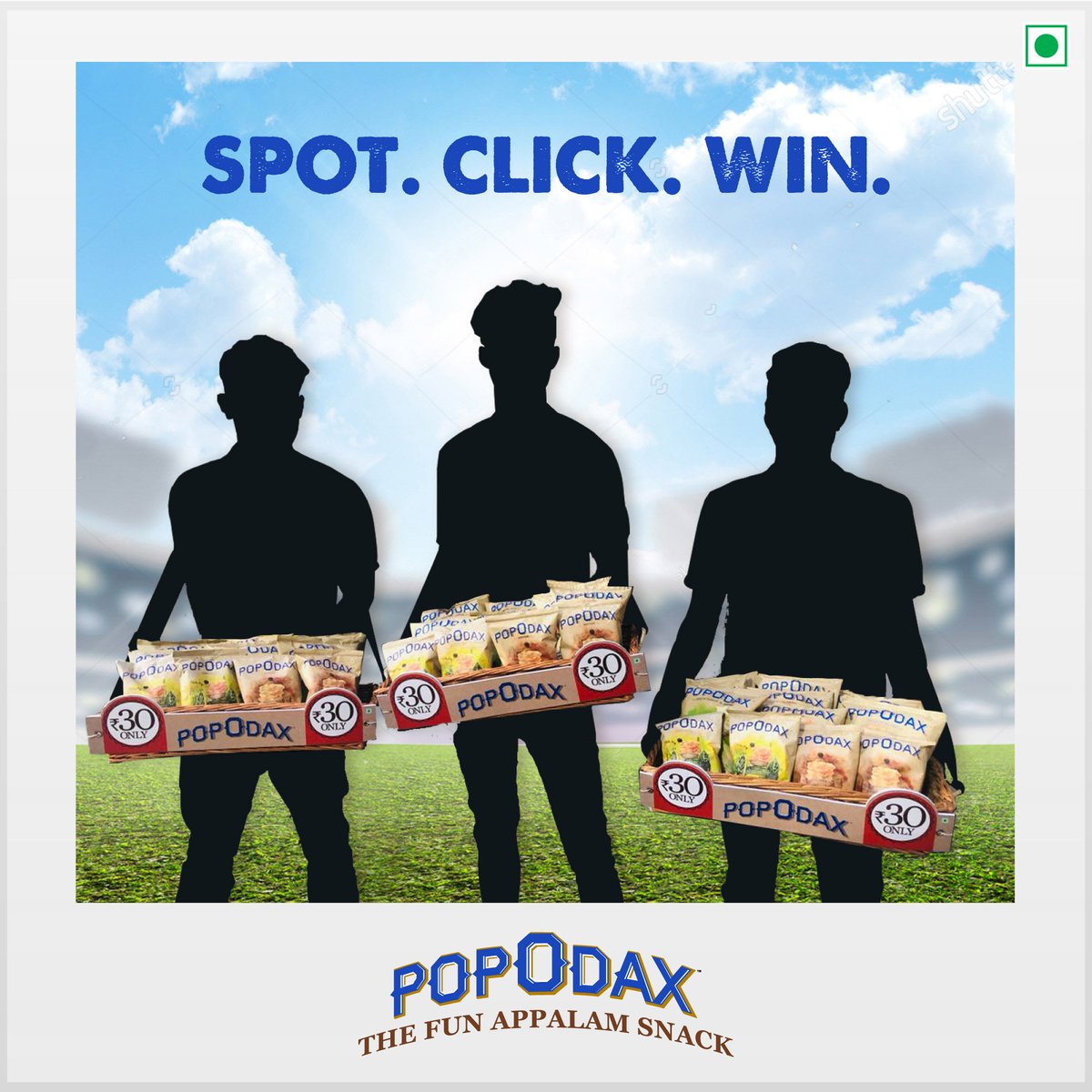 PopodaxSnacks's tweet photo. Contest Alert: 
It's match time! Which also means it's fun time! Spot the Popodax Boys at the Chepauk Stadium, click a selfie with them and #POPODAX - you could win a fancy LED cap.

#Popodax #Snack #Appalam #Food #Contest #Cricket #IPL #IPL2019 #IPL12 #IPLContest #Chepauk #T20 https://t.co/RidjVTbF0p