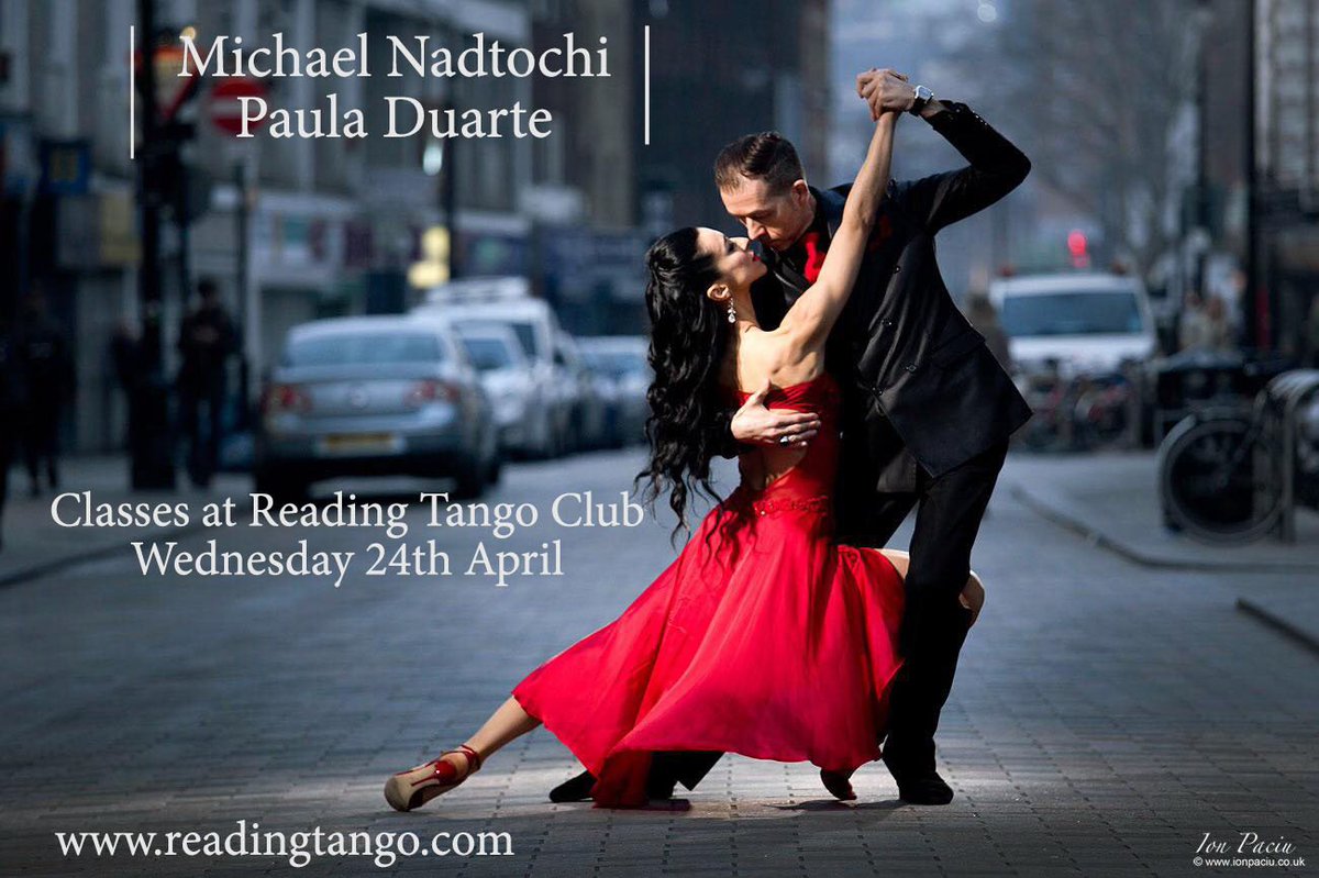 excited to have Paula Duarte and Michael Nadtochi back to teach at Reading Tango Club on Wednesday. Exceptional teachers. #tango #dance #WednesdayMotivation bit.ly/1mRsSD3