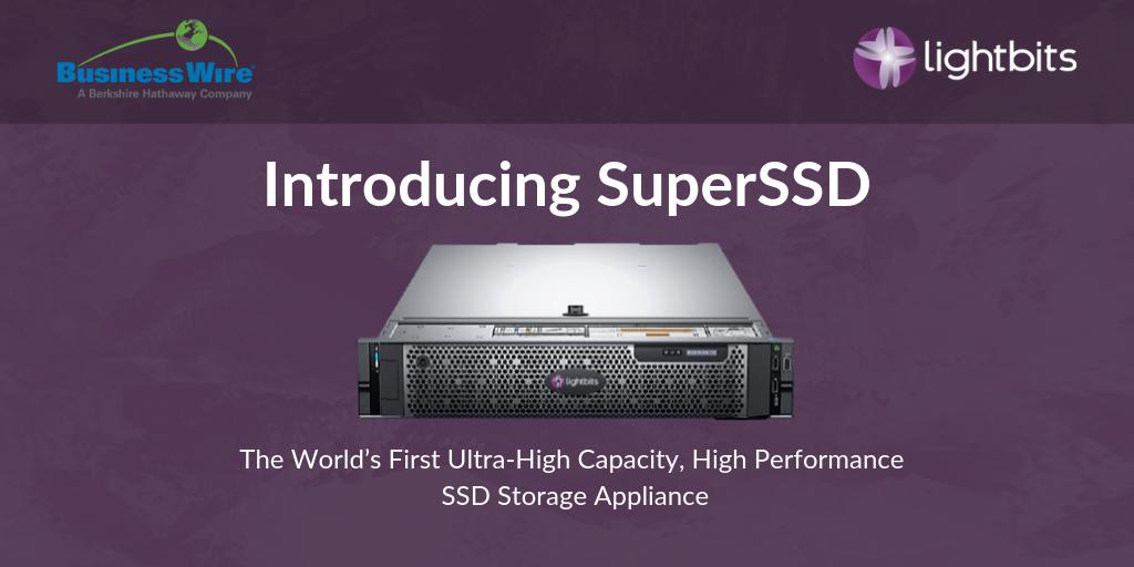 LightbitsLabs's tweet photo. NEWS: Meet #SuperSSD, designed for data storage speed, capacity & reliability needs of artificial intelligence #AI & machine learning #ML applications to access massive amounts of data with low latency. via @businesswire https://t.co/wFiExOnGWl https://t.co/GoSxSy4YzF