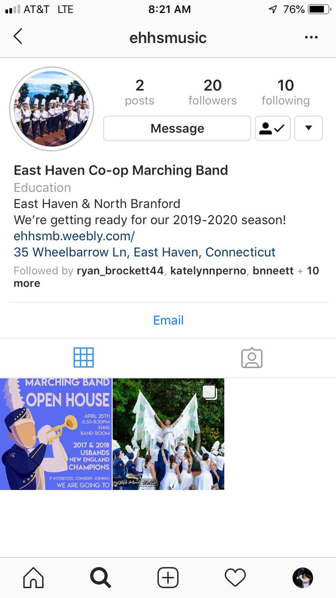 Anyone interested in joining marching band should come to our open house this Thursday! Also make sure you follow our new Instagram!