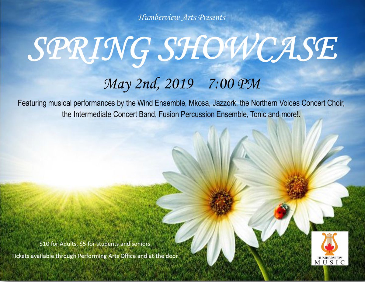 Come and check out our 2019 Humberview Spring Showcase concert, happening next Wednesday at 6:30 PM! <a href="/HumberviewSS/">Humberview S.S.</a> <a href="/Humberview_MAC/">Humberview MAC</a>