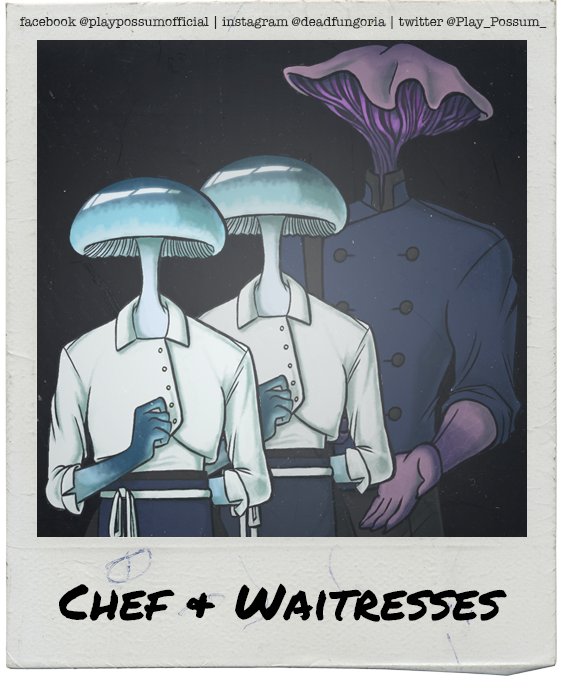 Play_Possum_'s tweet photo. Meet the charismatic chef and his adoring waitresses of Sleeper Manor👨‍🍳👩‍🍳. Let them indulge you with divine cuisine you've only been able to dream of ✨🍽️✨

#deadfungoria #indiedev #lovecraftian #horrorgame #pointandclick  #visualnovel #gameart #characterart #objecthead https://t.co/mhP7SmGkmZ