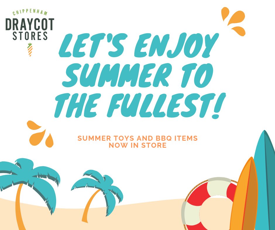 draycot_stores's tweet photo. #Summertoys #BBQ #chippenham #shoplocal #familytime #Summer2019 #m4services #awardwinningtruckstop https://t.co/lXhPK0UFv2