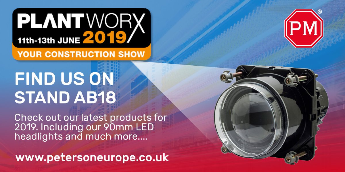 PetersonEurope's tweet photo. We are looking forward to exhibiting at @Plantworx2019 this June! We will be featuring some of our latest #LED lights at the show, including our 90mm #LEDHeadlights ... > https://t.co/EVTDdyg0A9 <
#VehicleLighting #PetersonEurope #DirectionalLights #Logistics #Automotive #Fleet https://t.co/Rdage2YhHY