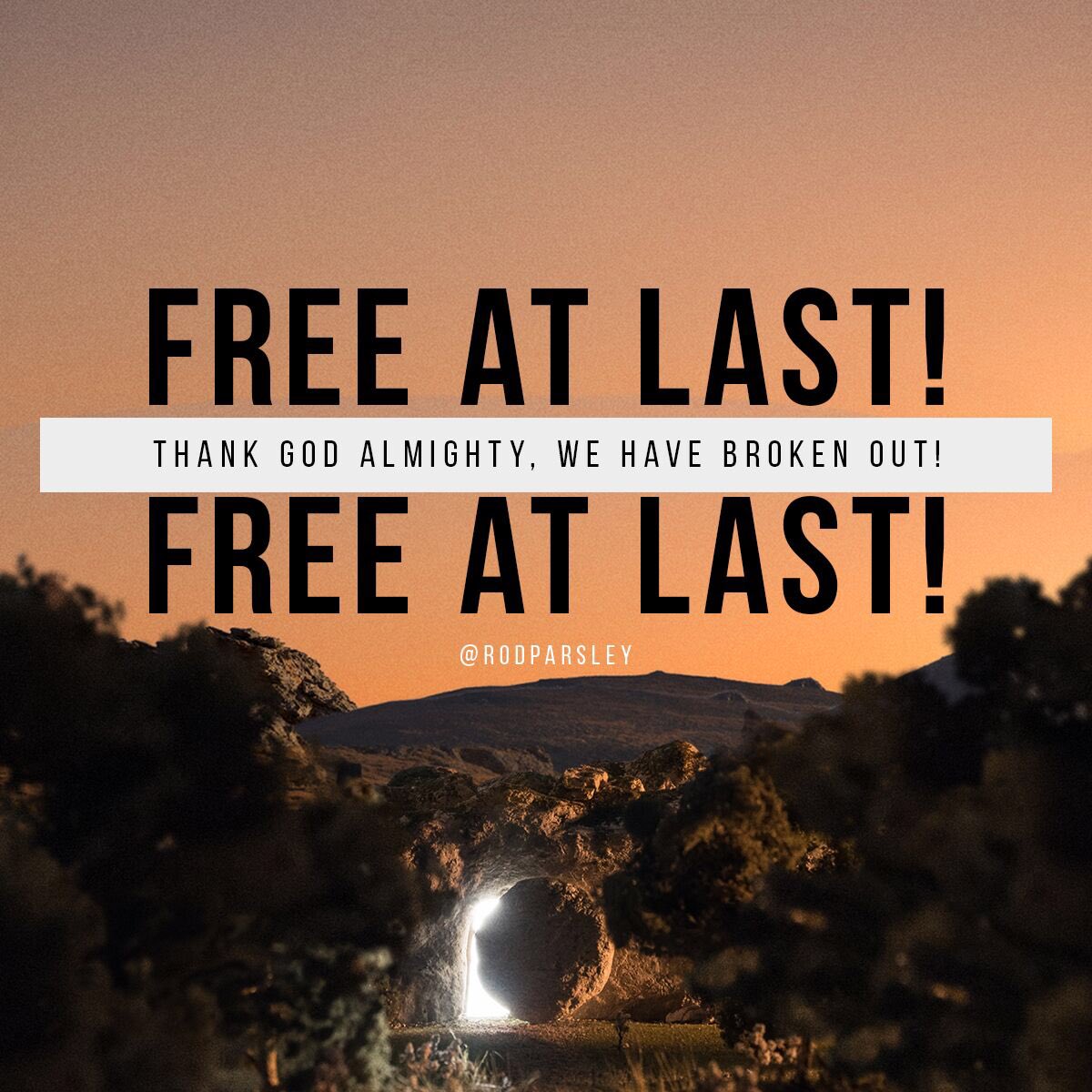 RealRodParsley's tweet photo. Jesus grabbed the keys to death, hell, and the grave and locked them to His chariot singing free at last!
—
#DeathWasArrested #BrokenOut #AlphaAndOmega #TookTheKeys #Alive #BecauseHeLives #QOTD #Quote #RodParsley https://t.co/w0Veq5sudn