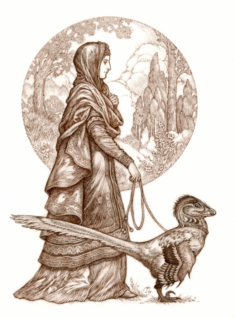 'Princess Joveta sends her grateful thanks to her friend the great Khan for his kind gift of her new pet Velociraptor, with whom she is delighted. Isambart now responds to his name, is taking well to training, and bids fair to becoming a very fine hunter.'