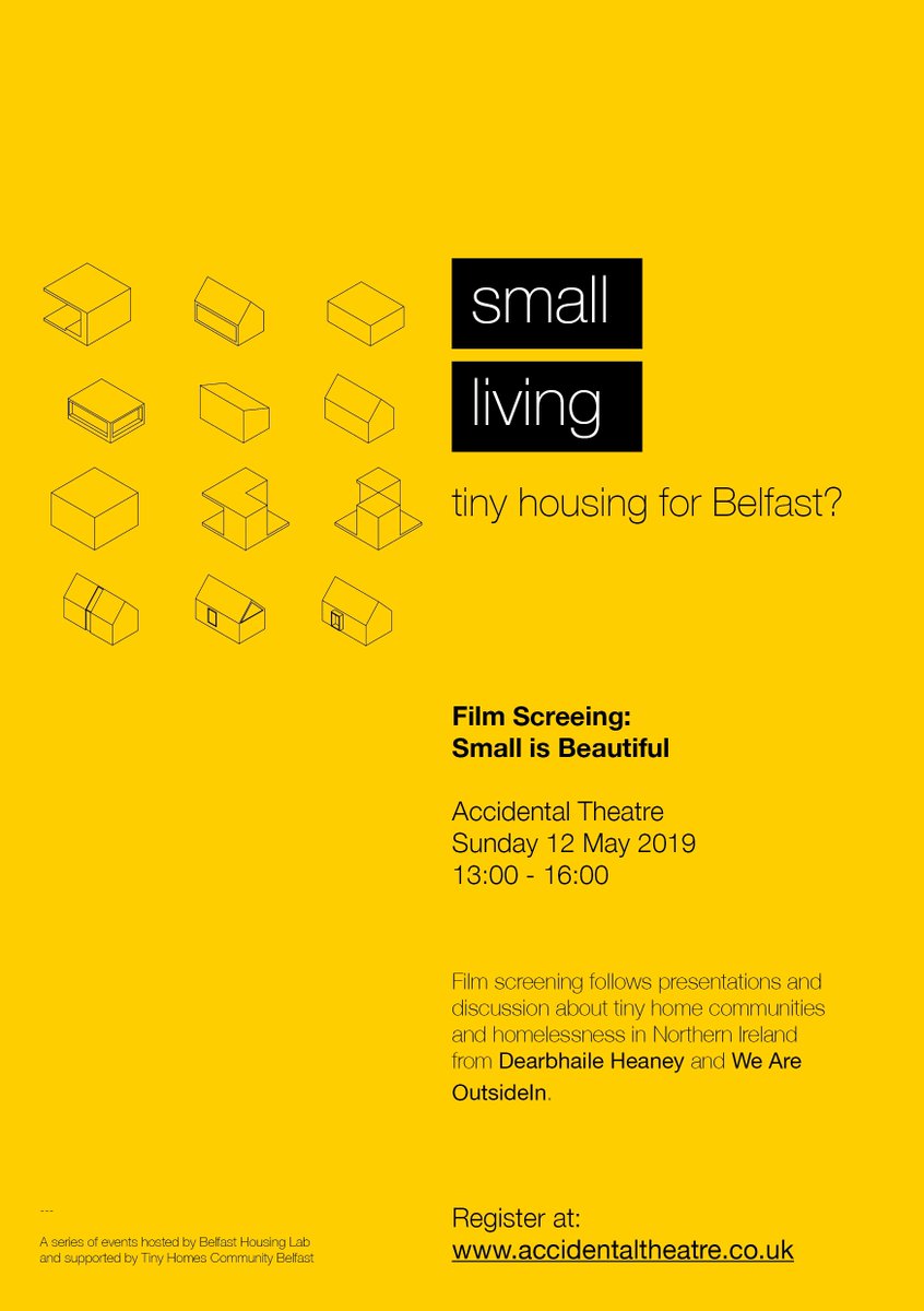 We are helping host an event 12 May - Small Living - exploring the potential for tiny home living in Belfast. Great speakers and film + eco-product stalls and tasty snacks! Find out more here: tinyurl.com/y2xysf3x

And don't forget to register for tickets! :)