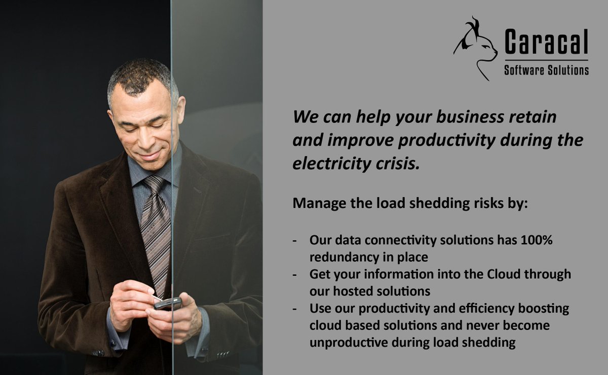 ben_caracal's tweet photo. We can help your business retain and improve productivity during the electricity crisis. Have a look at our cloud solution. https://t.co/eBnLvzHEdb
 #caracalsolutions #softwaresolutions #cloudsolution https://t.co/3MsnNThVzv