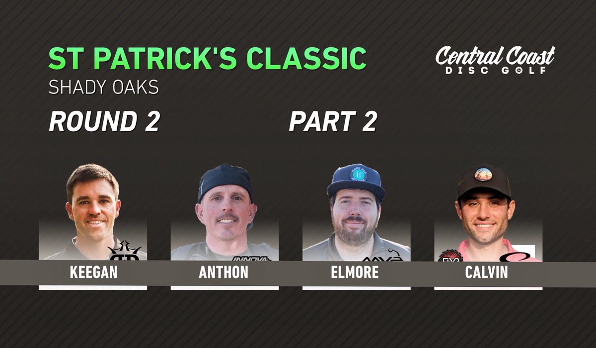 CCoastDiscGolf's tweet photo. 2019 St. Patrick’s Classic Round 2 part 2 is up.
.
https://t.co/RPQeJiWB59
.
#ccdg #centralcoastdiscgolf #discgolf #growthesport #pdga #innovadiscs #stpatricksclassic #dustinkeegan #joshanthon #siaselmore #clintcalvin https://t.co/7aKSx3MDzG