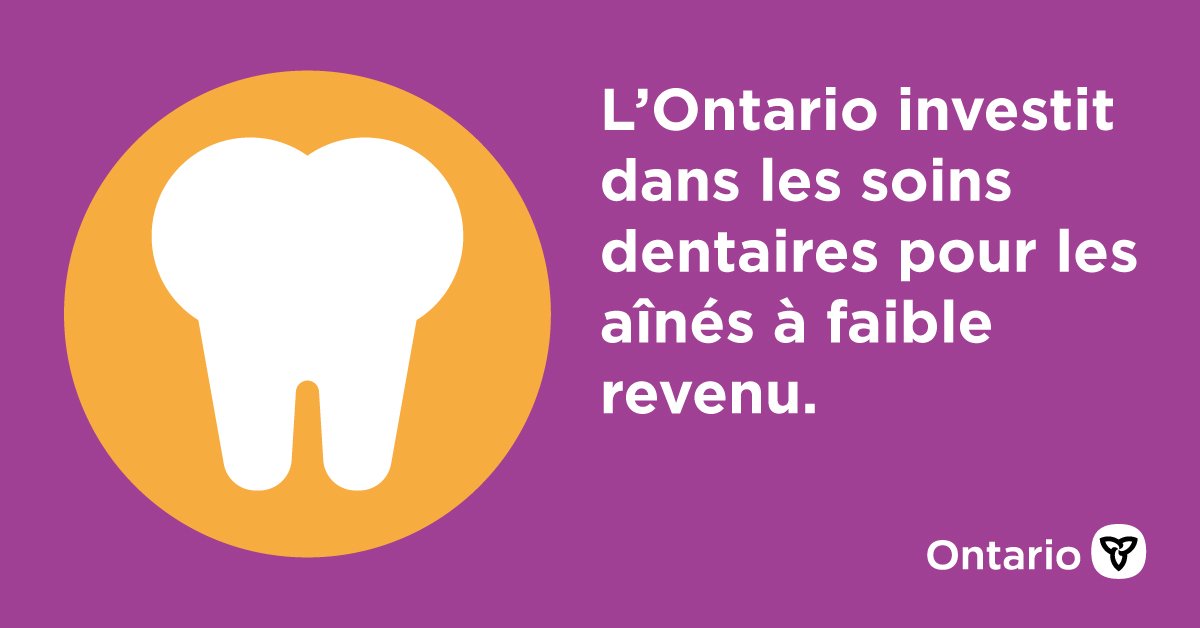 L’Ontario investit dans les soins dentaires pour les aînés à faible revenu.