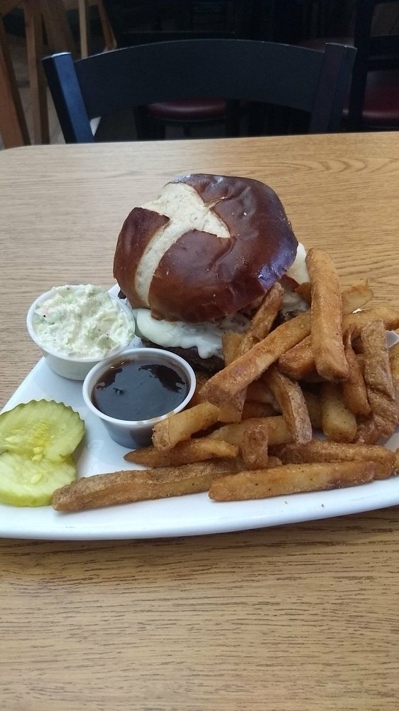 TheAssemblyIL's tweet photo. A pretzel bun makes everything more fun. https://t.co/p6O3B88sPe