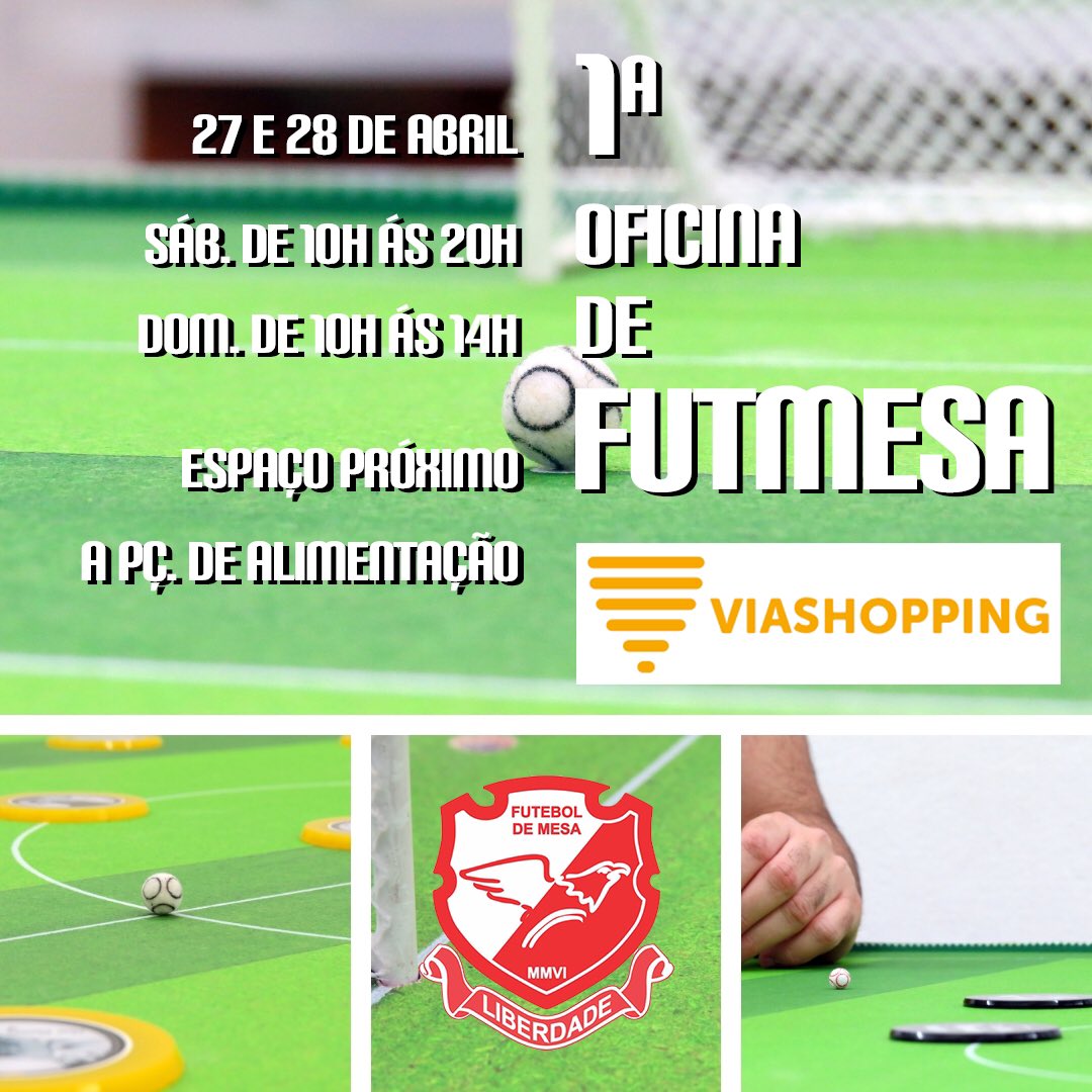 rafapenacec's tweet photo. Fica o convite para todos. Quem puder ir será muito bem vindo. Precisamos mostrar ao máximo de gente possível o projeto de expansão do esporte pelo espaço cedido pelo @_ViaShopping #liberdadefuteboldemesa #viashopping #viaprogol
Peço RT e presença na oficina https://t.co/PRyM5u4YPc