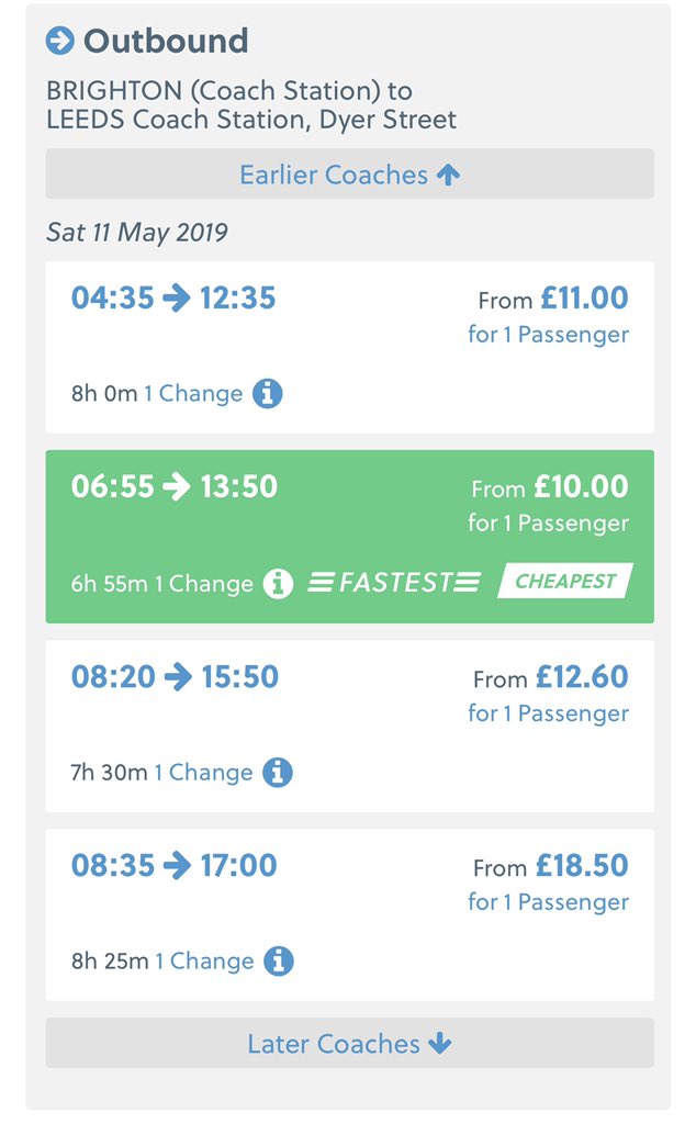 Shablam_Events's tweet photo. @vampettexx @RobynlouRegan travel from Brighton to Leeds is as cheap as £10 through National Express! https://t.co/uZYuPwkSji