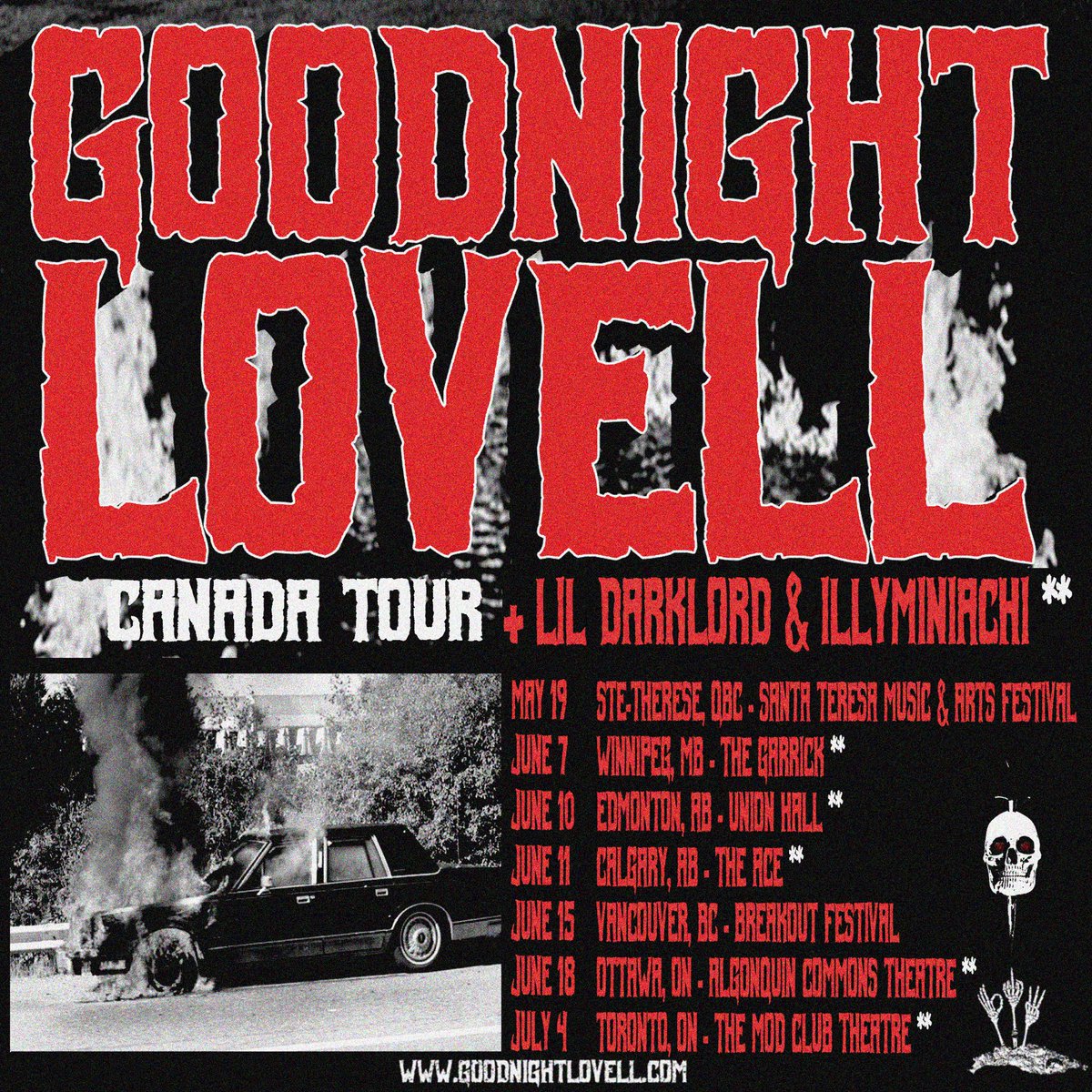 nightlovell's tweet photo. BEEN A WHILE. GOODNIGHT LOVELL CANADA TOUR. HOMETOWN GOODNIGHT LOVELL SHOW. TICKETS AVAILABLE THURSDAY @ NOON. WELCOME 2 MY DREAMS &amp; NIGHTMARES. https://t.co/f9tsCkTZo0 🌚🌜💔🥀 https://t.co/SpNs9IakaV