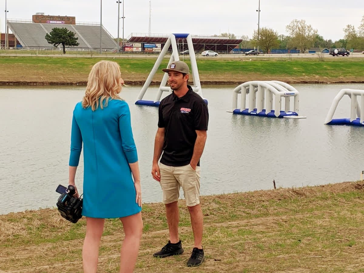 SplashICT's tweet photo. We had many different local teams out at our site yesterday covering footage and learning about our set-up process. Thank you to the local teams who took time to visit and stay up to date on the excitement going on at #SplashAquaPark! 

#SplashICT #Wichita #Community https://t.co/bmSBhXlJCT