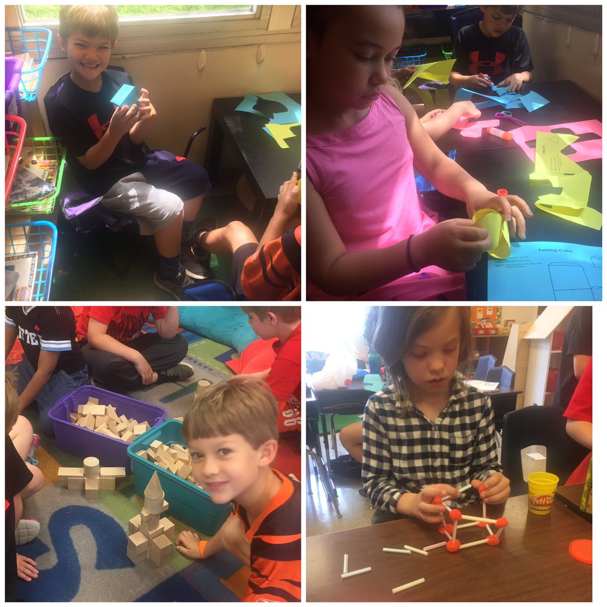 Today we completed 3 space shape missions to show our knowledge of solid shapes! @JCPSKY @JCPS_ElemMath @dunn_jcps