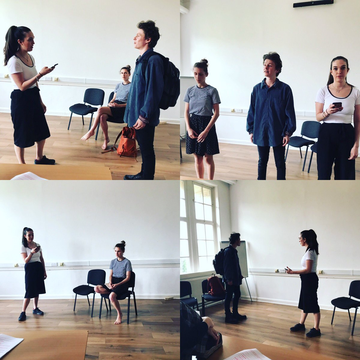 OddArtsUK's tweet photo. 🙌🏼GREAT•REHEARSAL😁 ahead of the final #performances of #ASpirallingMind🌀next week - our @SalfordCCG commissioned piece dealing with issues around #anxiety, #stress &amp; #selfharm 👍🏽 #oddarts #salford #nhs #rehearsals #actors  #forumtheatre #drama #youngpeople #highschool https://t.co/yMkT1eSgFn