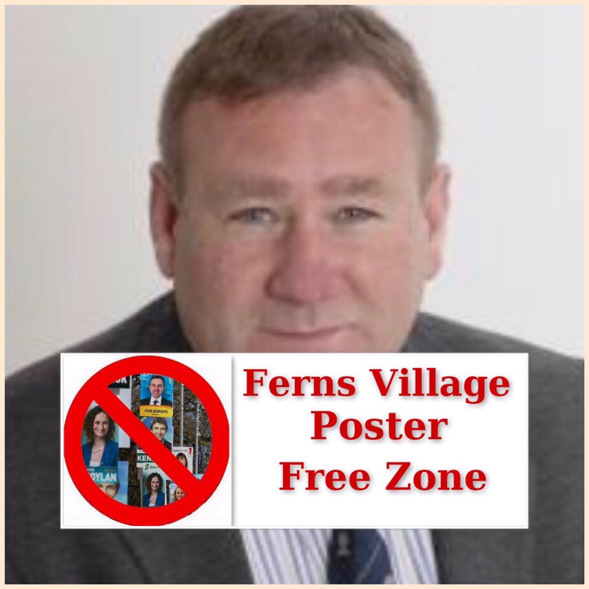 Keith Doyle, Fianna Fáil, Enniscorthy Municipal District & Cathaoirleach of @wexfordcoco has been in contact to say he will not erect election posters along the green areas or within the town limits on all approach roads to the village or in pollinator areas. #posterfree  #LE19