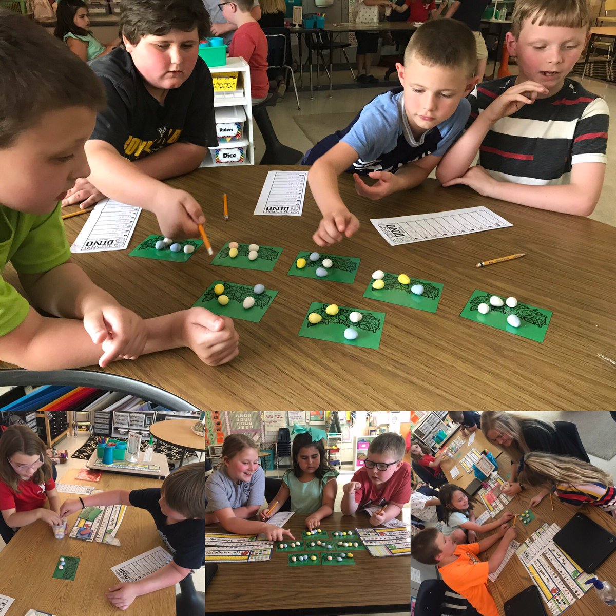 Jennifer_Stille's tweet photo. Discount Easter candy makes for the best math lessons! 😂 Today we learned how to divide “Dino eggs” into nests. https://t.co/p9CEnZ5vDt