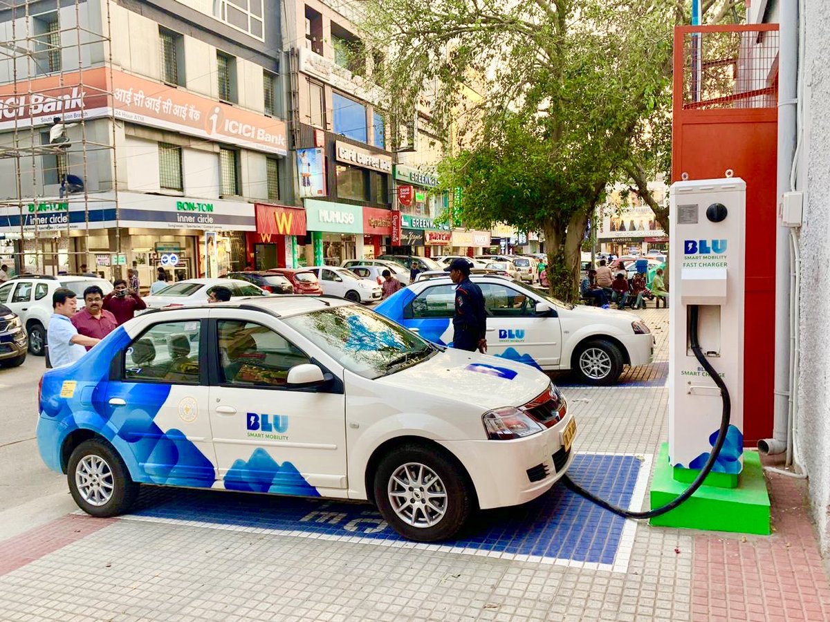 Blu Smart [Mobility + Charge] at South Ex Market, Delhi <a href="/narendramodi/">Narendra Modi</a>
