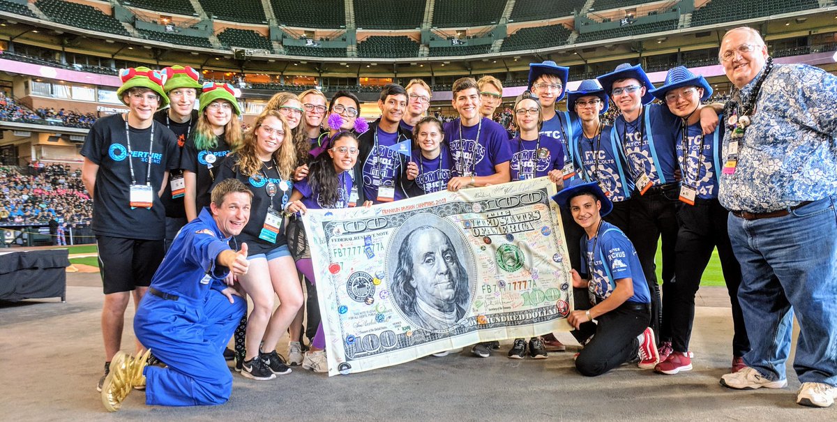 FIRSTinFlorida's tweet photo. Congratulations @3101BoomBots for being the captain of the winning alliance of the @FTCTeams Championship in Houston. Hang that Franklin Champions flag high in the pits at all of your future events! https://t.co/sav5H09mxg