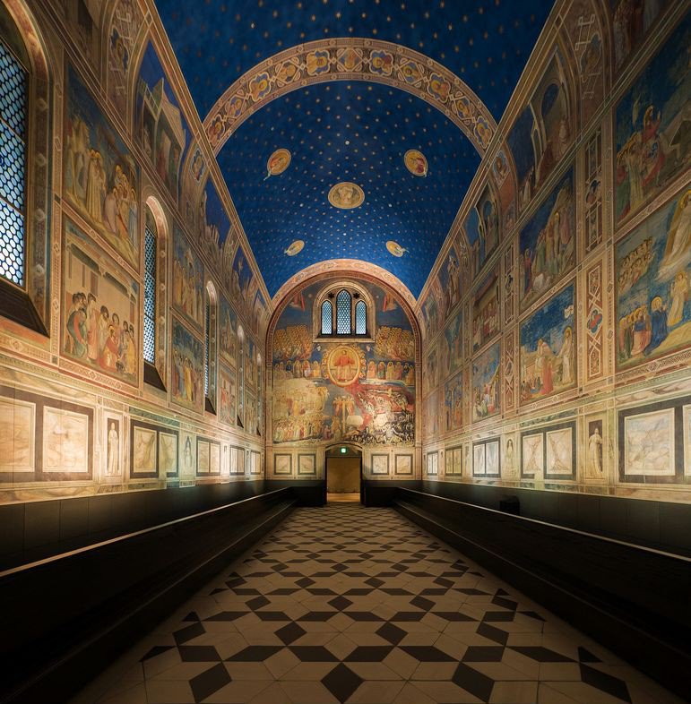 Christian8Pics's tweet photo. Inside the Arena Chapel in Padua, Italy. Painted by Giotto from 1302 - 1305. https://t.co/QEUMTa6Gq3