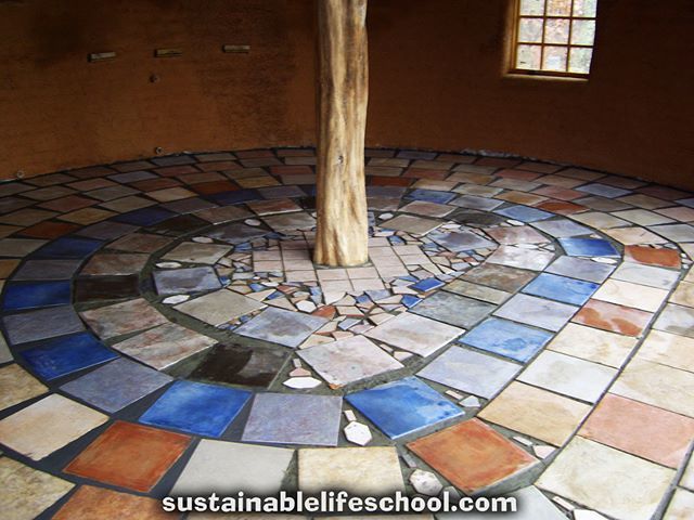 SusLifeSchool's tweet photo. Here's a picture of the #tilefloor of our first #earthbag house as it was nearing completion. These were all inexpensive remainder tiles and we put a concrete mix under them and leveled them to each other. It has been a great floor and is still in overall great shape today.
… https://t.co/axDVc5xTKw