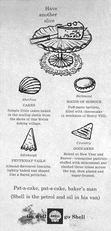 SHAC_Curator's tweet image. It's time for tea and a bit of cake to celebrate #Archive30 #FoodandDrink today. This 1963 @Shell_UKLtd advert was in Egon Roneys Good Food Guide ! #ShellHeritage