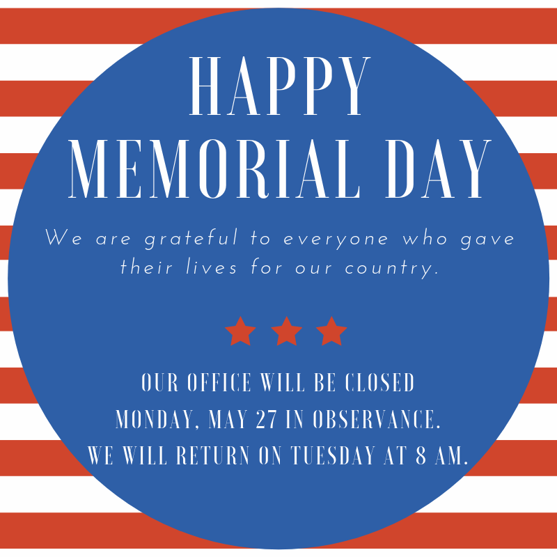 Our office is closed today in observance of #MemorialDay 🇺🇸
We will be back tomorrow morning.