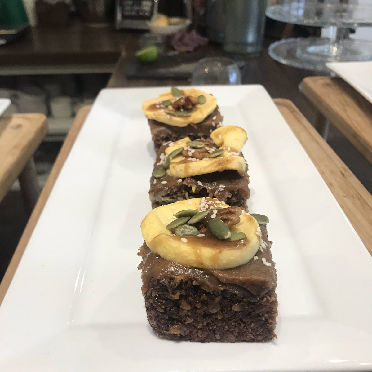 Apple &amp; Caramel flapjacks 😋 #Richmond #vegan