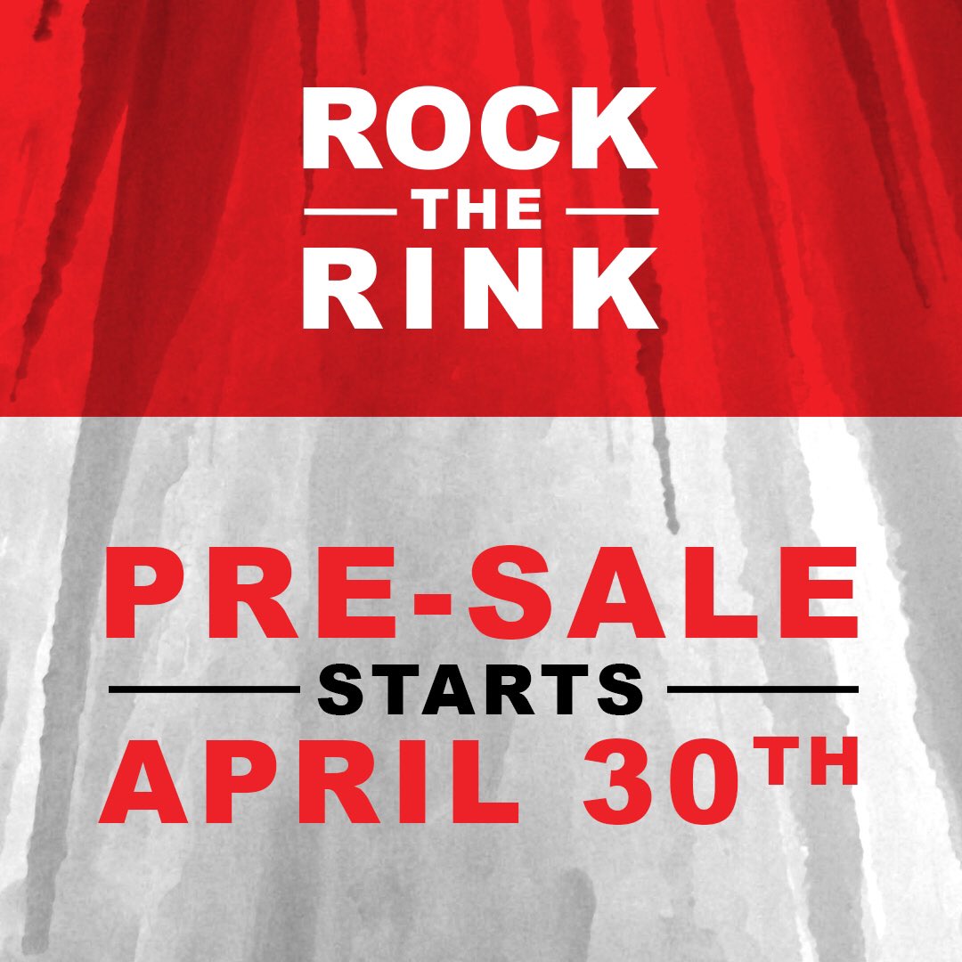 rocktherinktour's tweet photo. Rock The Rink pre-sale! 

Exclusive access to tickets starts April 30, 10am local time at https://t.co/mI8boDdyN0 using code: RTR2019
#rocktherink https://t.co/WGwRhVKEmm