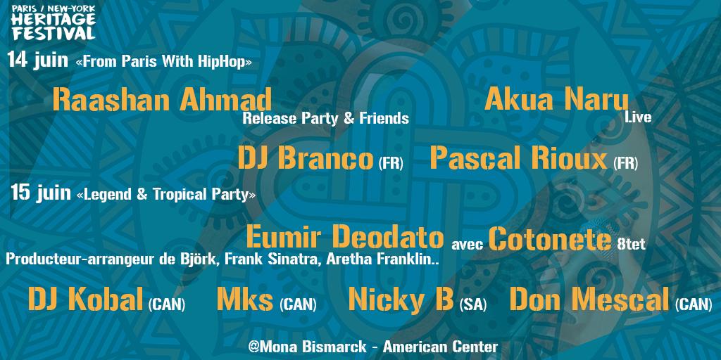 PNYheritage's tweet photo. checkout the amazing 2019 festival artists for the PARIS festival! @akuanaru @deodato_eumir #djbranco #cotonete #pascalrioux #nickyb #djmks #djkobal #djdonmescal https://t.co/4MhCEyGhec