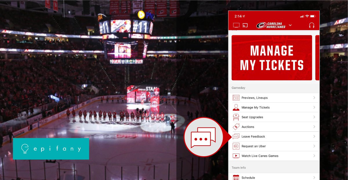 What a game last night! Way to go <a href="/NHLCanes/">Carolina Hurricanes</a>! 

There's still time to leave feedback so we can continue to improve the fan experience AND you could win a playoff tee shirt!  🙌

Just go to the NHL Canes mobile app and hit the "leave feedback" button #LetGoCanes #TakeWarning