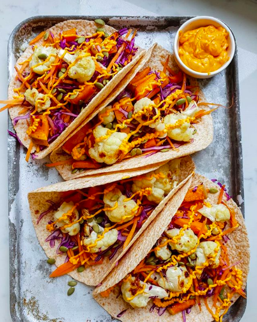 Roasted Veggie, Cauli &amp; Fresh Slaw Tacos 💖
Enjoy!! x

instagram.com/p/BwmSK_UhjAZ/