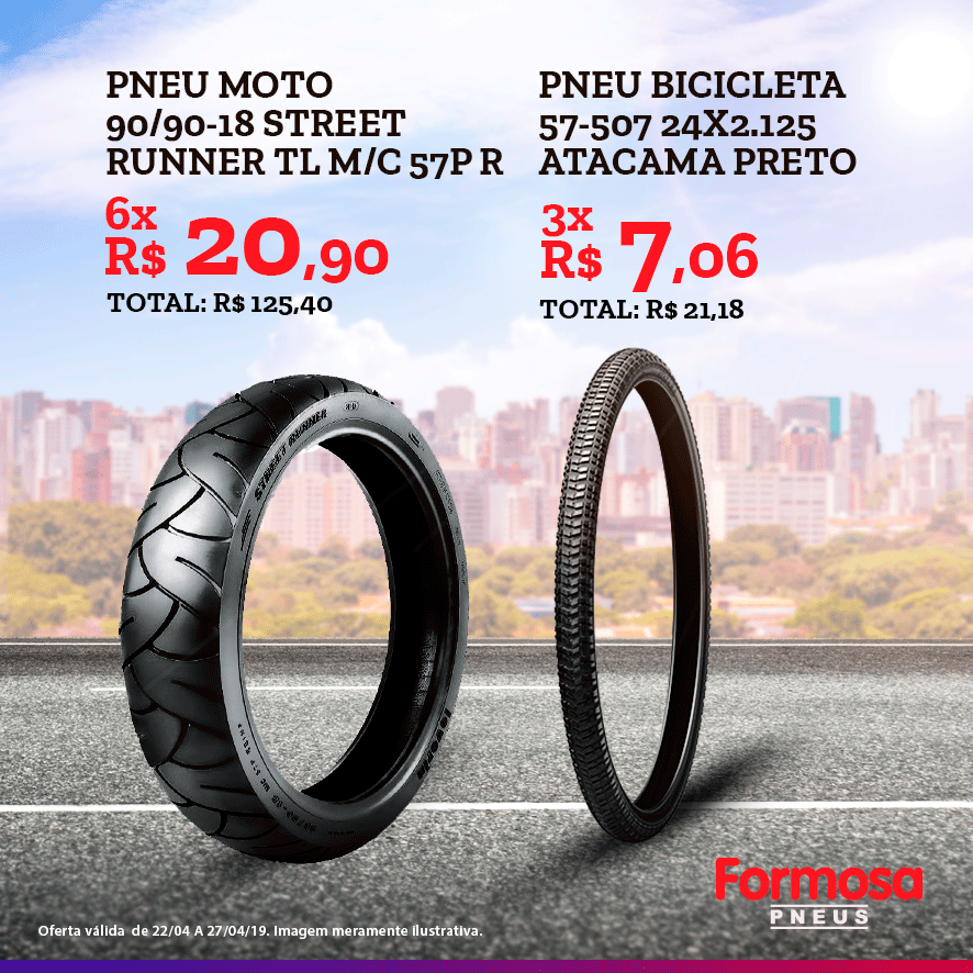 formosaoficial's tweet photo. Se liga que tem oferta especial aqui no Formosa Pneus.
Venha até a Unidade mais próxima de vocês e aproveite!
.
Ofertas válidas de 22/04 a 27/04/2019. https://t.co/mgk0D0LZLA