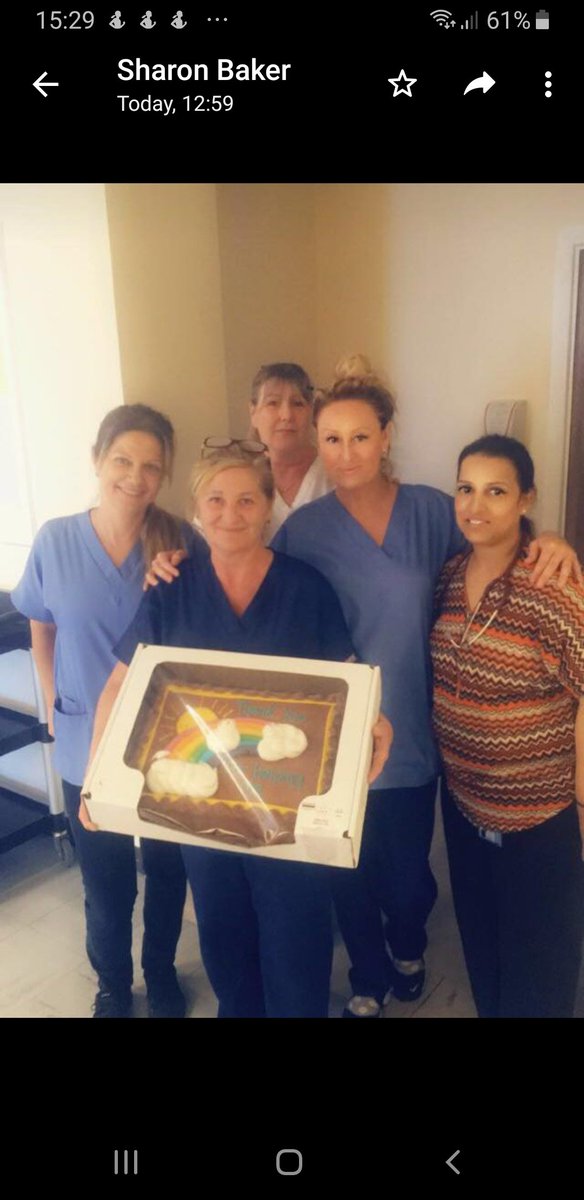 Proud EDRU sister today great team work Happy Patient giving thanks with a massive cake xx
