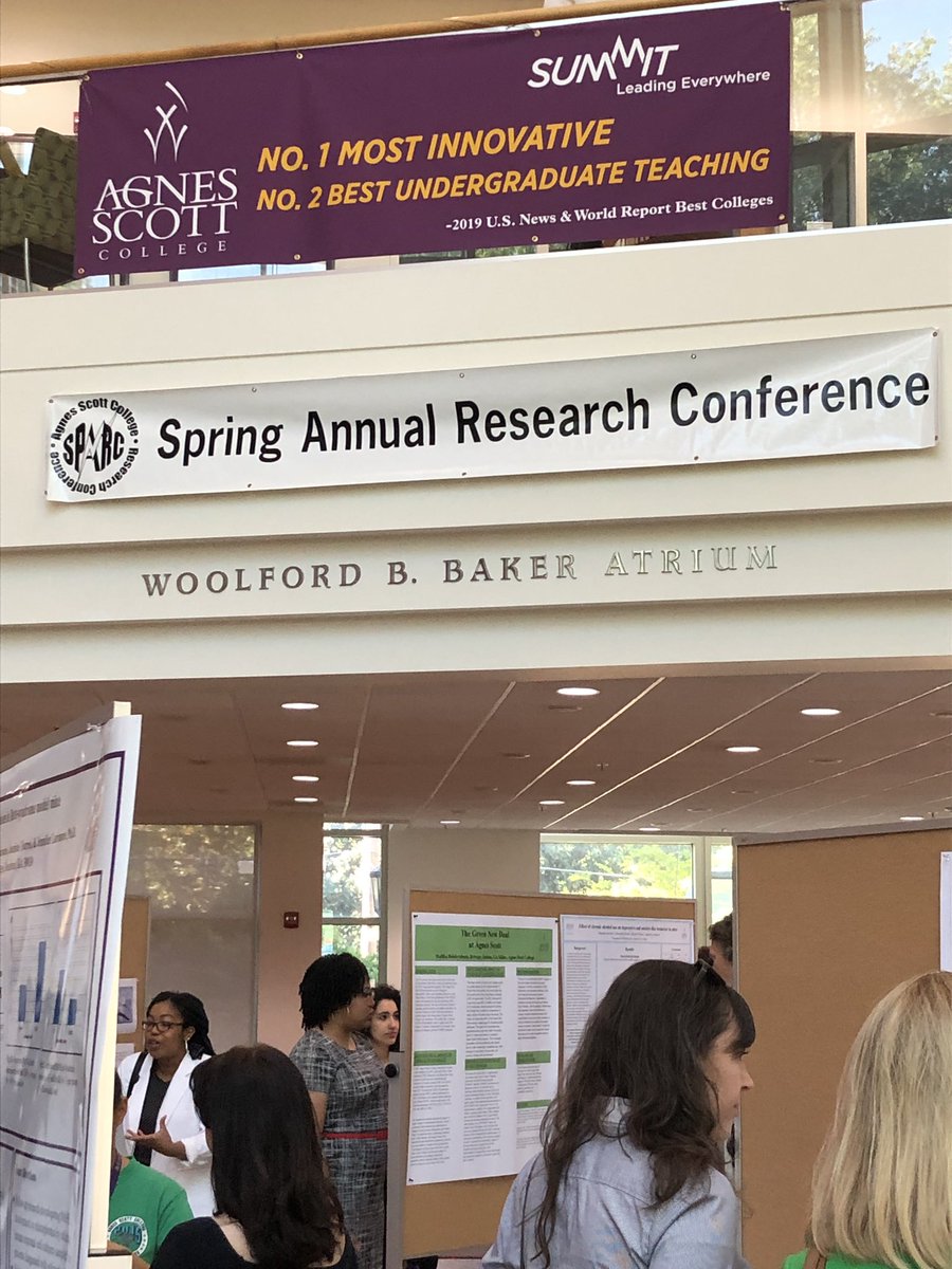 agnesscott's tweet photo. SpARC has officially begun on campus! Join us in the Bullock Science Center until 4 p.m  to celebrate the research of our #Scotties! #LeadingEverywhere #ASCinauguration https://t.co/RhB18H7eyw