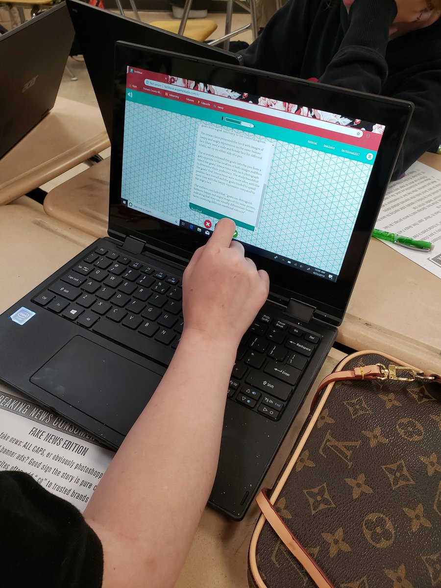 BeckyNipper's tweet image. Love teaching crucial media literacy skills to our 6th graders...today's topic? The invasion of #fakenews! Using Factitious game to help them analyze fact vs. fiction! factitious.augamestudio.com/#/ #LeadingfromtheMiddle