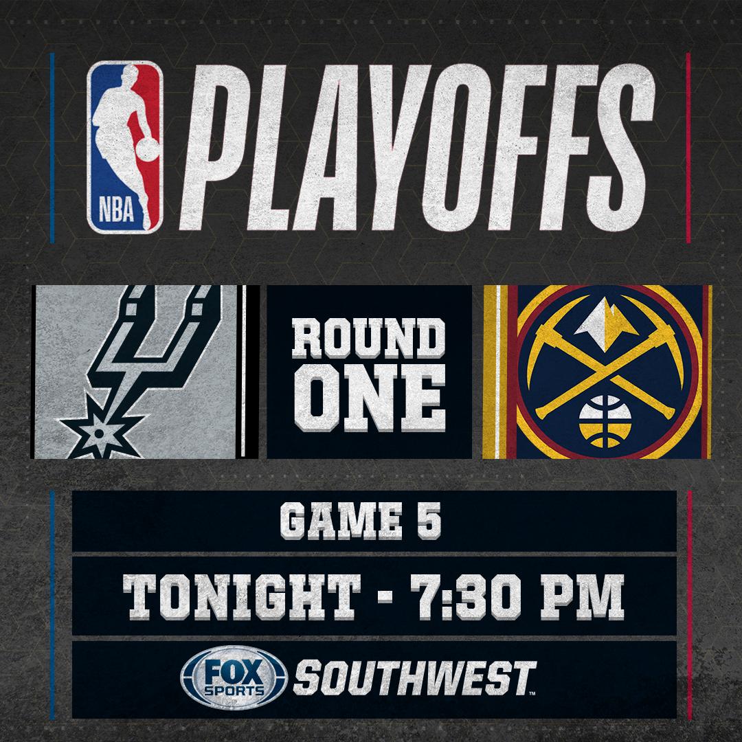 FanDuelSN_SW's tweet photo. Round 1, Game 5! #NBAPlayoffs

🏀 #GoSpursGo vs. #MileHighBasketball
⏰ 7:30 pm | @spurs Live
📺 #FOXSportsSW
📲 FOX Sports APP
🔗 https://t.co/ebuddXBkec
🎙 @BillLand, @seanelliott_32 &amp; @DanWeissPBP https://t.co/mG2bEmHjLN