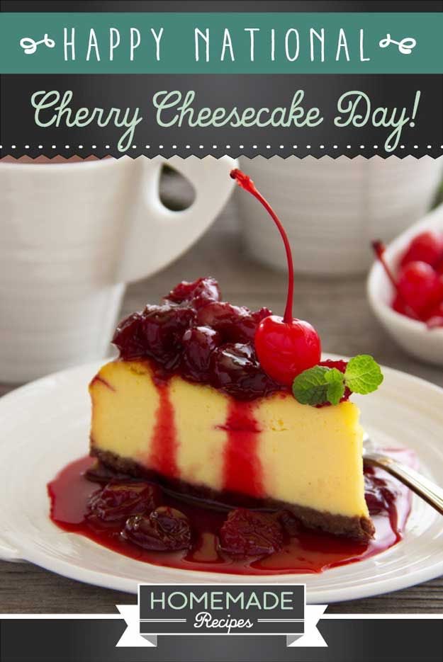 Today is #NationalCherryCheesecakeDay 
Don’t let this great food holiday pass you by without enjoying a slice of this delicious cheesecake