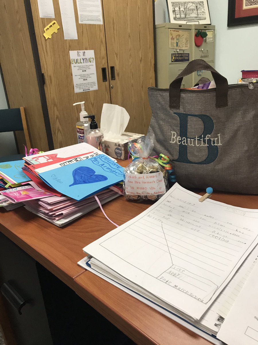 WESAPArmstrong's tweet photo. Feeling the love today in the heart of Wendell!  Thank you to everyone- staff, students and parents for all the cards, hugs and warm welcomes!!!!
❤️ you all!@WendellMagnetES #gladtobeback #WhosGotItBetterThanWES https://t.co/FTaXYW9Kq5