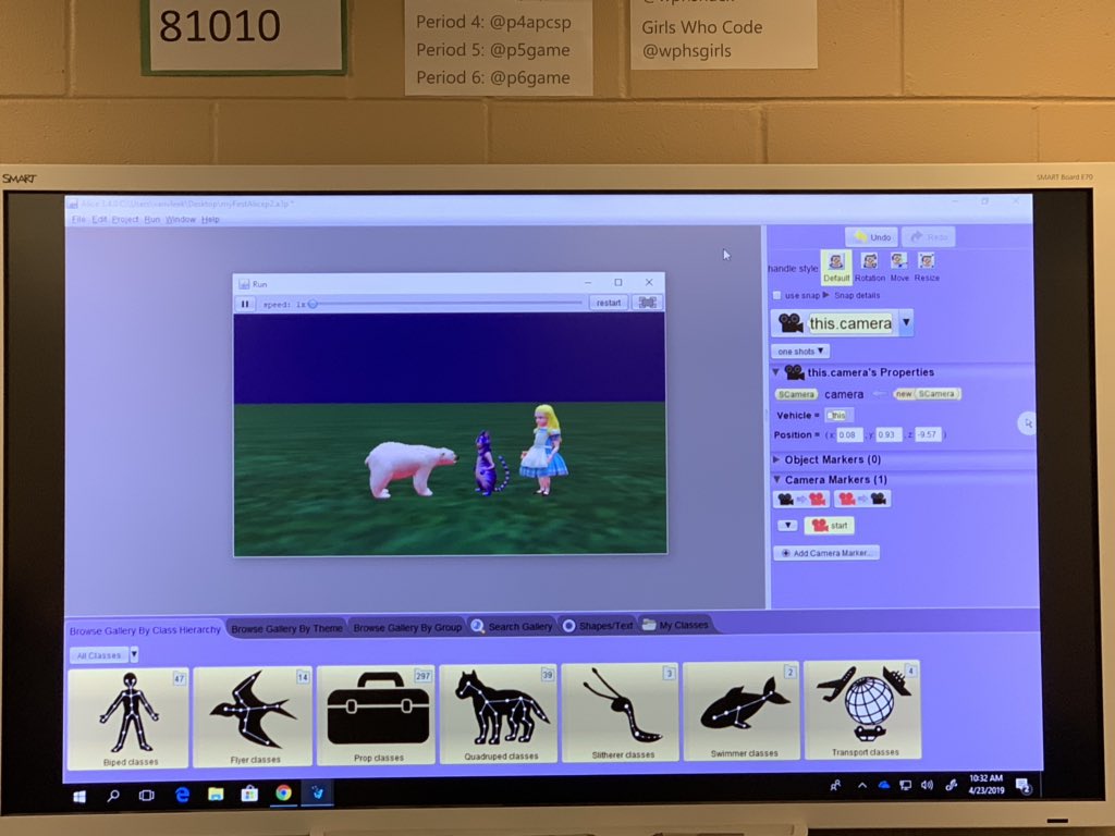 WestPortHigh's tweet image. Mrs VanVleet’s students develop animated games utilizing deep concentration and camera angles. #gotthecode #futurelooksbright