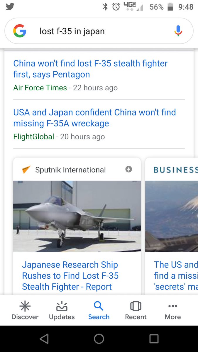 402voice's tweet photo. Anyone know what happened to the "lost" F-35 we sold to Japan? Apparently he was out on flight, separated, and is missing. Talks of defecting to Russia, or China for $$... #MAGA #BuildTheWall #Military #SocialismKills https://t.co/gIxzAbyT0k