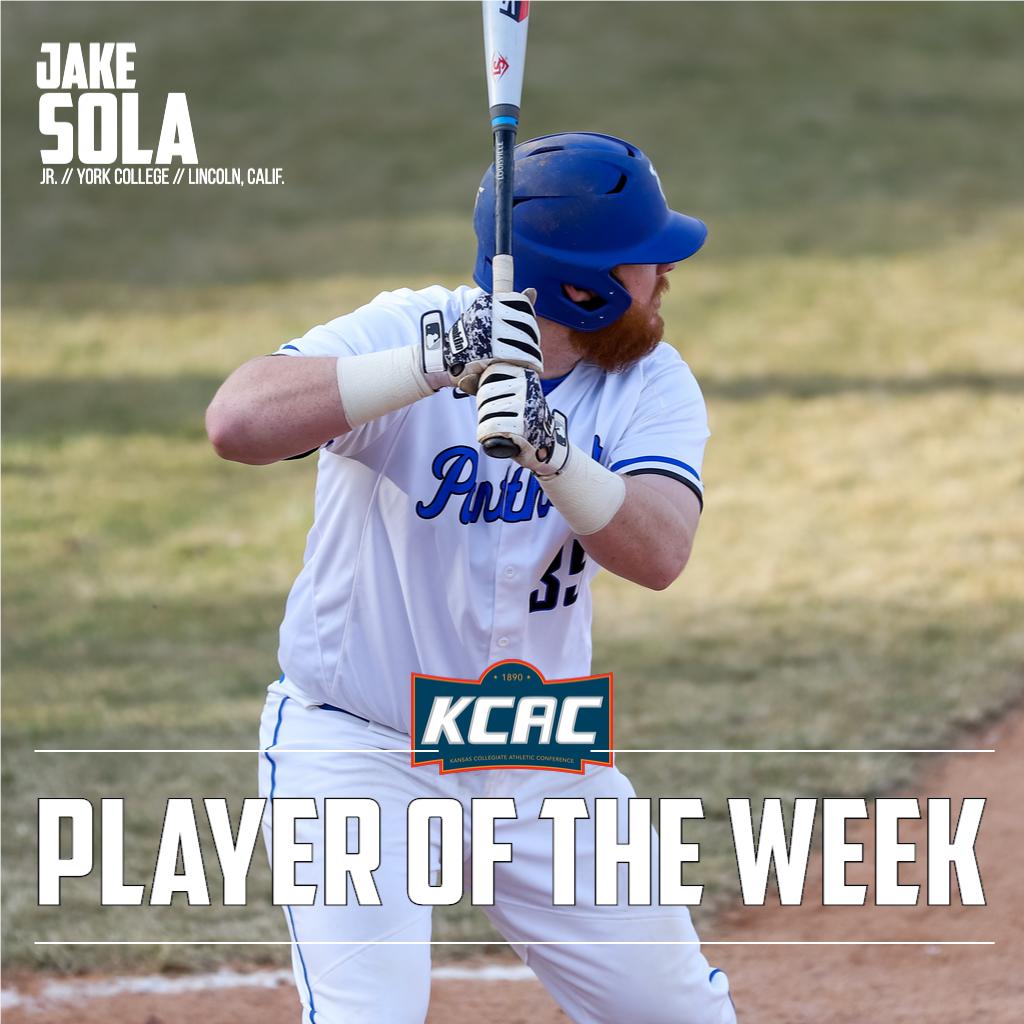 kcacsports's tweet photo. Jake Sola of @ycathletics and Edwar Melendez of @BethanySwedes Earn KCAC Baseball Weekly Awards: https://t.co/tz8gX4qYV1 #KCACbsb @sportsinkansas @KansasSportsNet @KansasPregame https://t.co/KpjX5xTDaJ